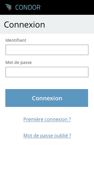 Page de connexion mobile